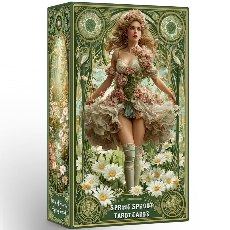 sishui Tarot Cards for Beginners with Guidebook Spring Sprout Tarot Deck 80 Oracle and Tarot Cards 400 GSM Premium Cards with Gilded Learning Edges RiderWaite Based Spiritual Guidance - Image 3