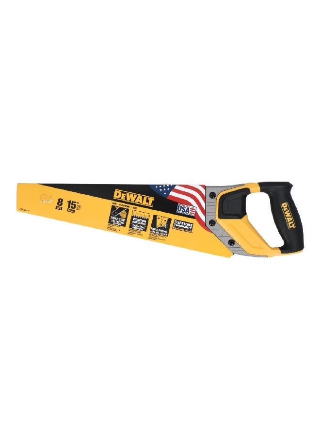 DEWALT - Low Friction Coating Handsaw Black and Yellow 15 Inch DWHT20544L - Image 1