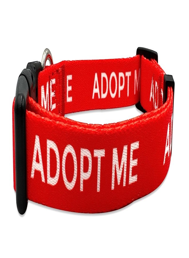 PinMaze Adopt Me Dog Collar - Friendly Sight Dog for Small Medium Large Dogs Cats (Medium, Red) - Image 2