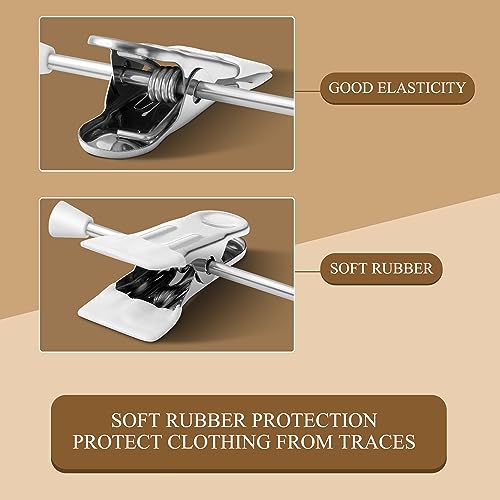 HWAJAN Pants Hangers with Clips 10 Pack Adjustable Skirt Hangers for Women Non-Slip Trousers Hanger for Jeans Clothes Hangers for Pants Heavy Duty Space Saving Shorts Hangers,White,12Inch - Image 5