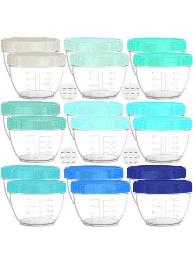 Youngever 18 Sets Baby Food Storage, 2 Ounce Plastic Baby Food Containers with Lids and Labels (Coastal Colors) - Image 1