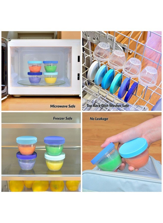 Youngever 18 Sets Baby Food Storage, 2 Ounce Plastic Baby Food Containers with Lids and Labels (Coastal Colors) - Image 4