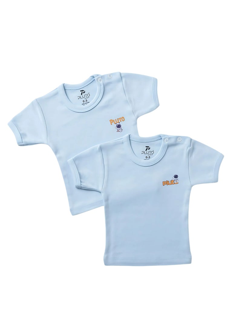 Pluto Pack of 3 Cotton Short Sleeve Undershirt for Baby  - Image 2