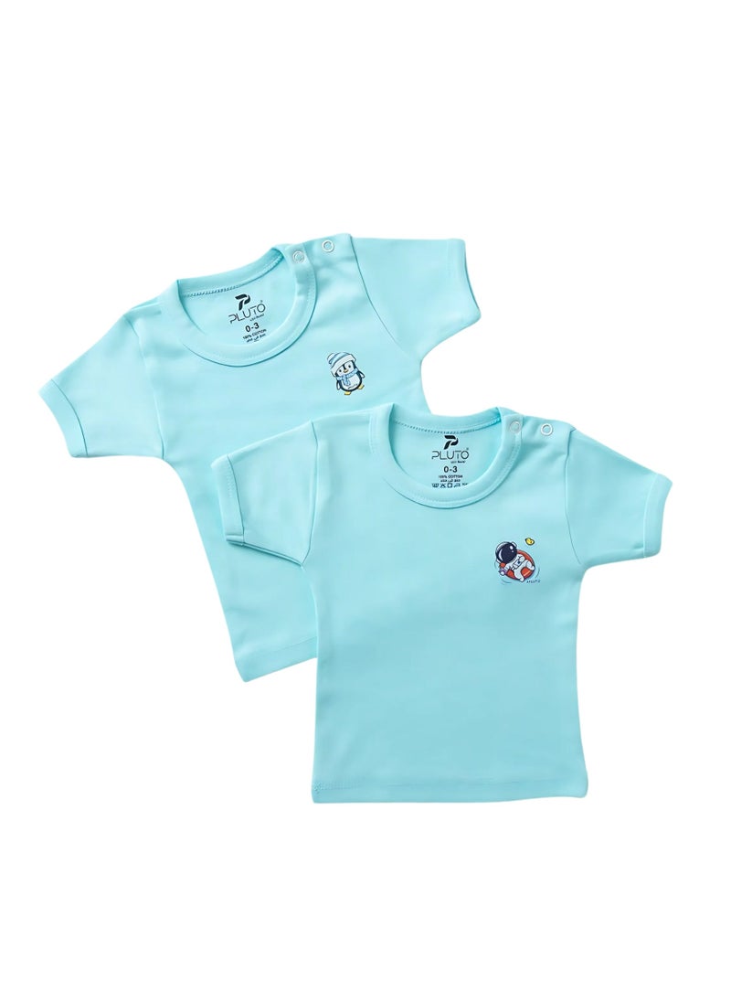 Pluto Pack of 3 Cotton Short Sleeve Undershirt for Baby  - Image 5
