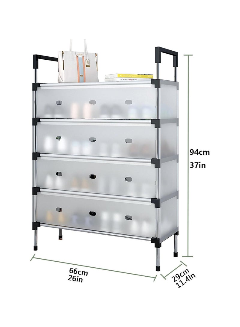 بلومنغ تايم رف أحذية بمدخل من 5 طبقات مع أبواب مقاومة للغبار، منظم تخزين متعدد الطبقات للأحذية/الألعاب - خزانة موفرة للمساحة للممر، غرفة المعيشة، الخزانة - Image 2