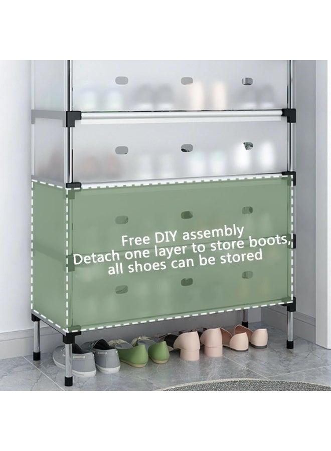 بلومنغ تايم رف أحذية بمدخل من 5 طبقات مع أبواب مقاومة للغبار، منظم تخزين متعدد الطبقات للأحذية/الألعاب - خزانة موفرة للمساحة للممر، غرفة المعيشة، الخزانة - Image 4