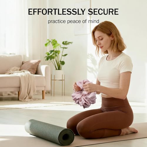 Slim Panda Yoga Mat Scrunchie,Style & Cute Mat Holder,Stretchable Velvet Fabric Fit All Standard Yoga Mats (mat not included)(Pink) - Image 4