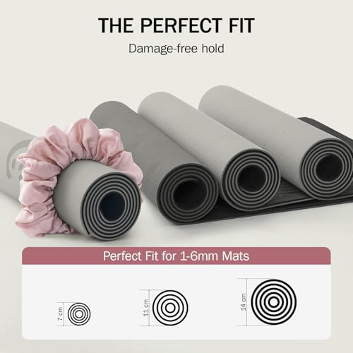 Slim Panda Yoga Mat Scrunchie,Style & Cute Mat Holder,Stretchable Velvet Fabric Fit All Standard Yoga Mats (mat not included)(Pink) - Image 5