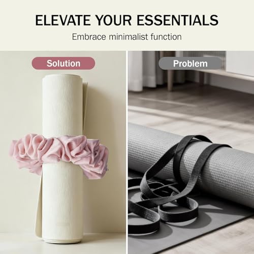 Slim Panda Yoga Mat Scrunchie,Style & Cute Mat Holder,Stretchable Velvet Fabric Fit All Standard Yoga Mats (mat not included)(Pink) - Image 3