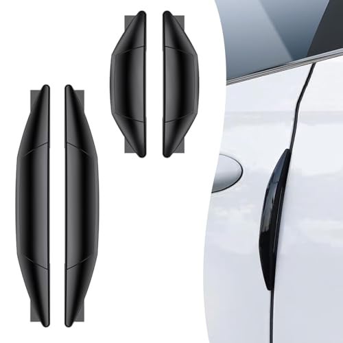 Arwrilt 4 PCS Car Door AntiCollision Strip Rearview AntiImpact Sticker Door Protection Decorative Covers Door Edge Bumper Guard Universal Car Side Door Edge Protector Black - Image 1