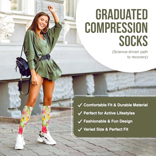 Celeste Stein Therapeutic Compression White Bellagio Socks, Mild 8-15 mmHg, Multicoloured - Image 2