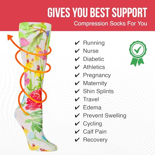 Celeste Stein Therapeutic Compression White Bellagio Socks, Mild 8-15 mmHg, Multicoloured - Image 5