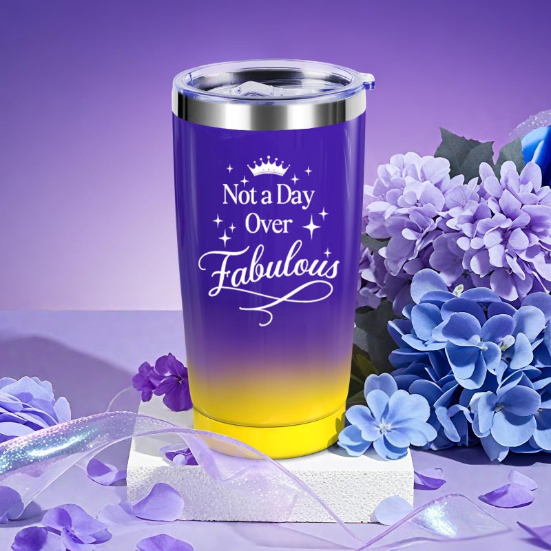 linkax Mothers Day Birthday Gifts Set for Women Her Mom Wife Girlfriend Friend - Purple Self Care Spa Relaxation Gift Basket Set with Novelty Stainless Steel Coffee Tumbler, Lavender Candle, Bath Bomb - Image 2