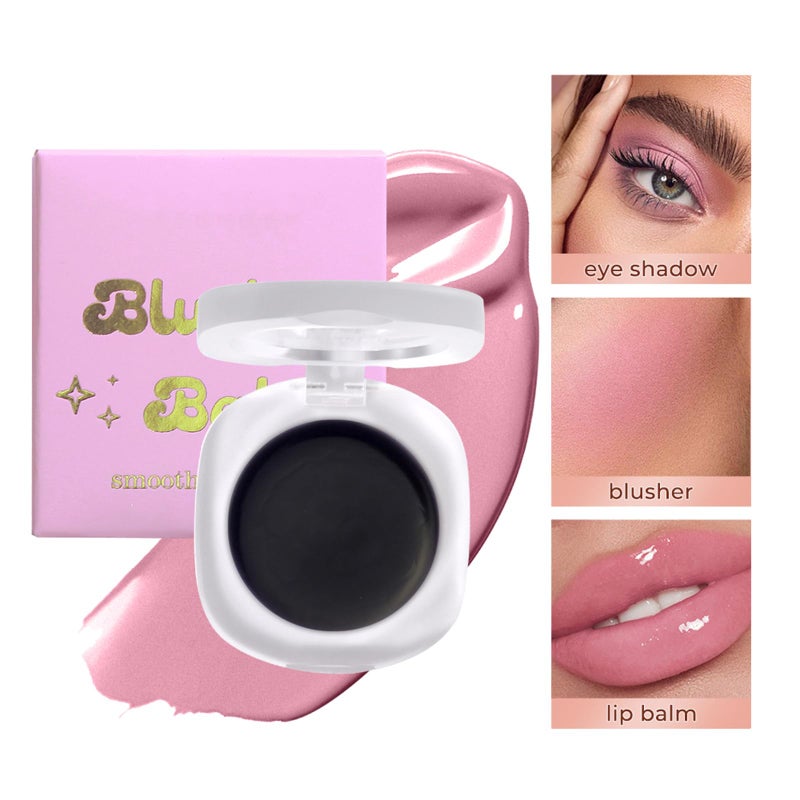 HUDABABY Color Changing Blush,Magical Temperature Change Powder Blusher Cream For Cheeks ï¼ŒEyes And Lips Tint Makeup,Lasting Moisturizing Rouge, Brightening, High Gloss Black Powder Blusher Cream (#02 Rose) - Image 5