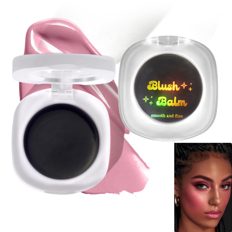 HUDABABY Color Changing Blush,Magical Temperature Change Powder Blusher Cream For Cheeks ï¼ŒEyes And Lips Tint Makeup,Lasting Moisturizing Rouge, Brightening, High Gloss Black Powder Blusher Cream (#02 Rose) - Image 1