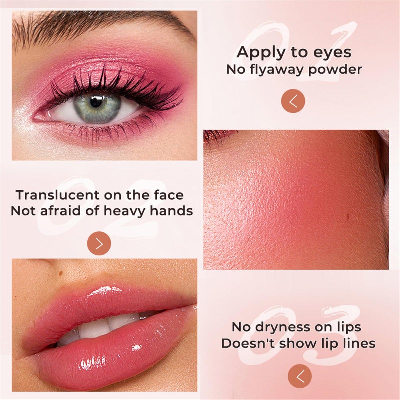 HUDABABY Color Changing Blush,Magical Temperature Change Powder Blusher Cream For Cheeks ï¼ŒEyes And Lips Tint Makeup,Lasting Moisturizing Rouge, Brightening, High Gloss Black Powder Blusher Cream (#02 Rose) - Image 4