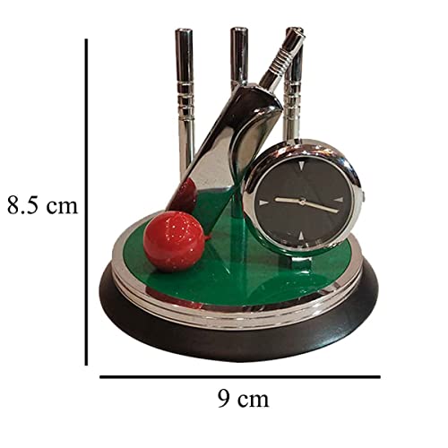 Saugat Traders New Year Gift - Cricket Showpiece Clock for Office Table & Home Birthday Gift for Men & Boys, Cricket Lovers (H 8.5 x L 9 x W 9 cm) - Image 2