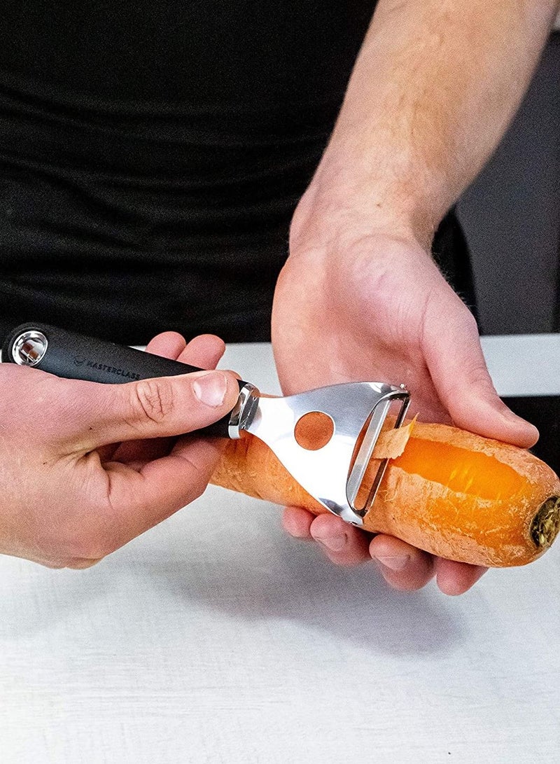 KitchenCraft MasterClass Soft-Grip Stainless Steel Swivel Y-Peeler – Carded - Image 4