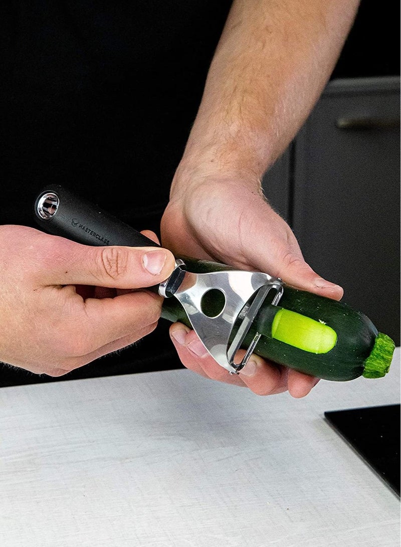 KitchenCraft MasterClass Soft-Grip Stainless Steel Swivel Y-Peeler – Carded - Image 5