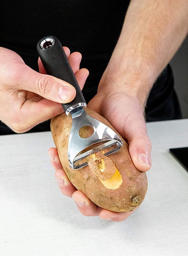 KitchenCraft MasterClass Soft-Grip Stainless Steel Swivel Y-Peeler – Carded - Image 2