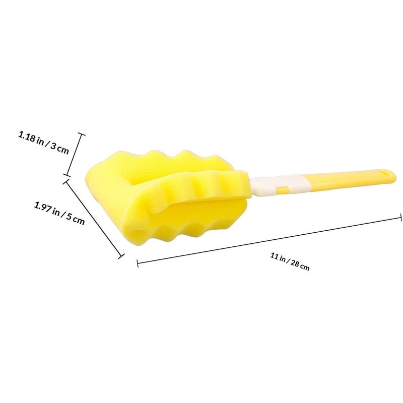 Yellow Bottle Brush Set 6pcs Straw Cleaner Nipple Brush Kitchen Feeding Tools - Image 3