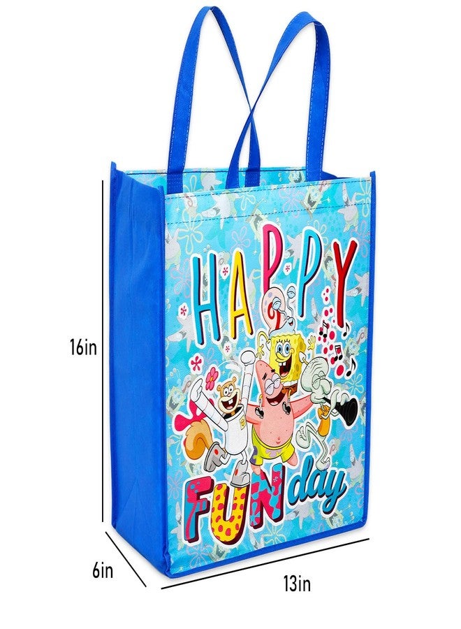 سبونج بوب سكوير بانتس مجموعة حقائب سبونج بوب - مجموعة إكسسوارات تتضمن 3 حقائب تسوق بشخصيات باتريك، سكويدوارد، ساندي، غاري، مستر كرابس، بالإضافة إلى ملصقات، والمزيد | حقائب ستيتش القابلة لإعادة الاستخدام - Image 5