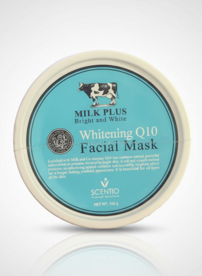 Scentio Milk Plus Bright and White Whitening Q10 Facial Mask 100 g Moisturizing Brightening Nourishing Skin Care Face Mask - Image 2