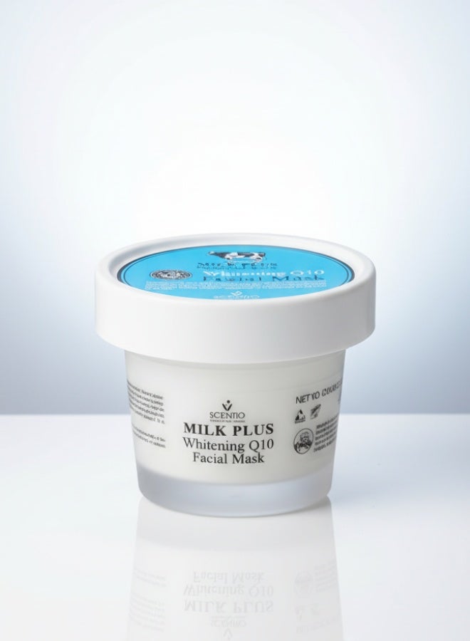 Scentio Milk Plus Bright and White Whitening Q10 Facial Mask 100 g Moisturizing Brightening Nourishing Skin Care Face Mask - Image 1