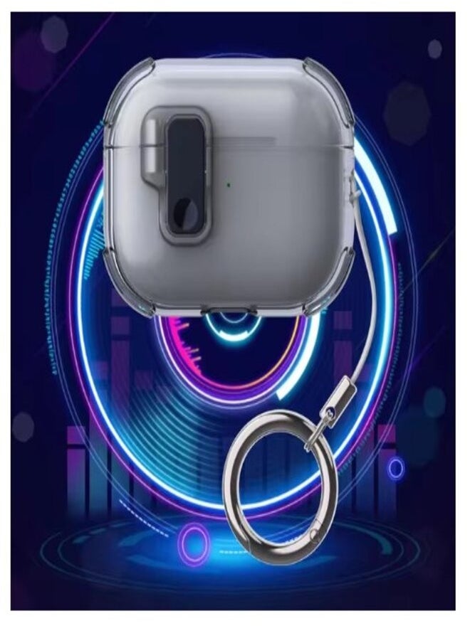 Generic - For AirPods 1 2 Pro 3 4 Pro2 AirPod Pro 2nd Earphone Lock Cover Case with Key Ring Accessories - Image 1