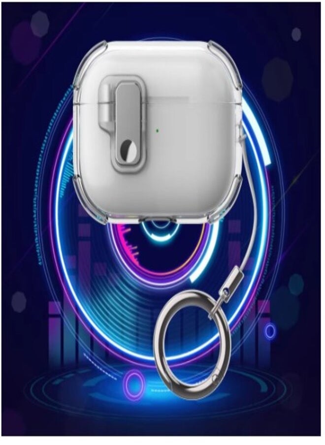 Generic - For AirPods 1 2 Pro 3 4 Pro2 AirPod Pro 2nd Earphone Lock Cover Case with Key Ring Accessories - Image 1