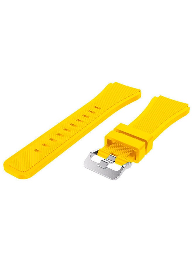 NIBEMINENT Replacement Silicone Band For Samsung Galaxy Gear S3 Classic/Gear Frontier/Huawei GT/GT2 46mm Yellow - Image 2