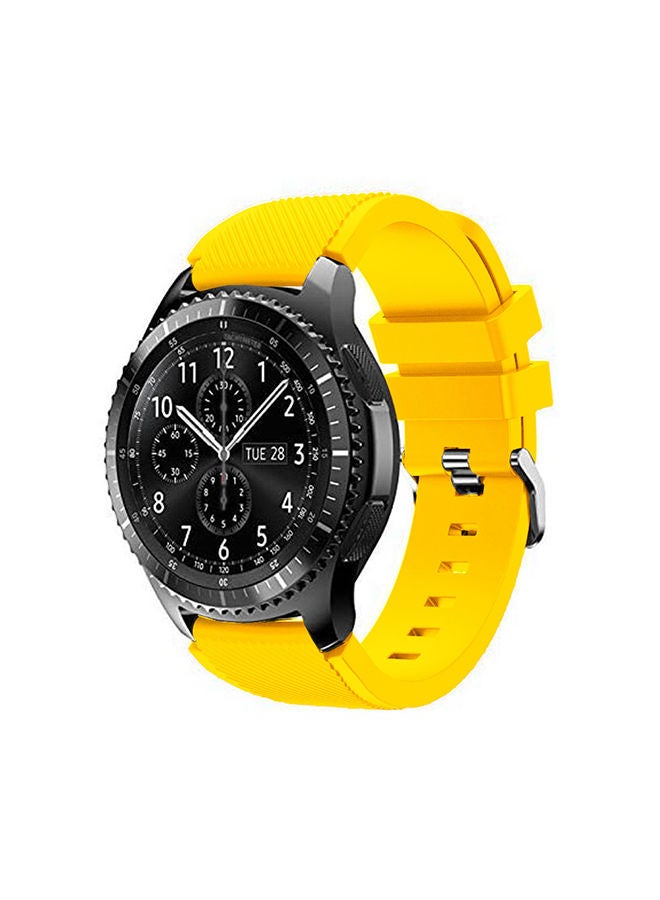 NIBEMINENT Replacement Silicone Band For Samsung Galaxy Gear S3 Classic/Gear Frontier/Huawei GT/GT2 46mm Yellow - Image 1