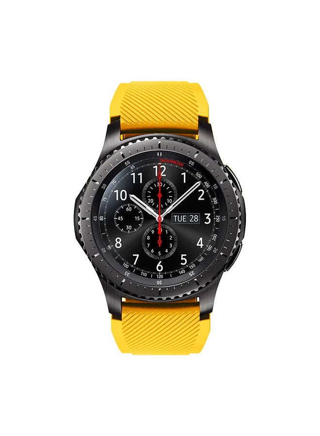 NIBEMINENT Replacement Silicone Band For Samsung Galaxy Gear S3 Classic/Gear Frontier/Huawei GT/GT2 46mm Yellow - Image 3