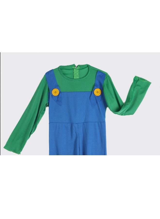 Super Brothers Costume for Kids Halloween Cosplay Costume Boys Cartoon Outfits with Caps and Beard Accessory - Image 4