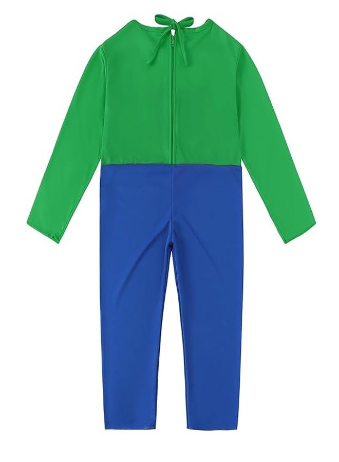 Super Brothers Costume for Kids Halloween Cosplay Costume Boys Cartoon Outfits with Caps and Beard Accessory - Image 2