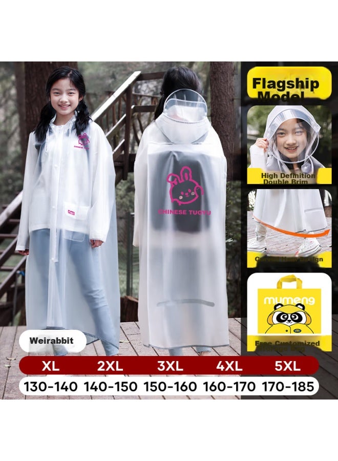 Moremerry Children's Raincoat For Boys And Girls, Students' School Rain Poncho With Backpack Space, Weiertu 5XL - Image 1