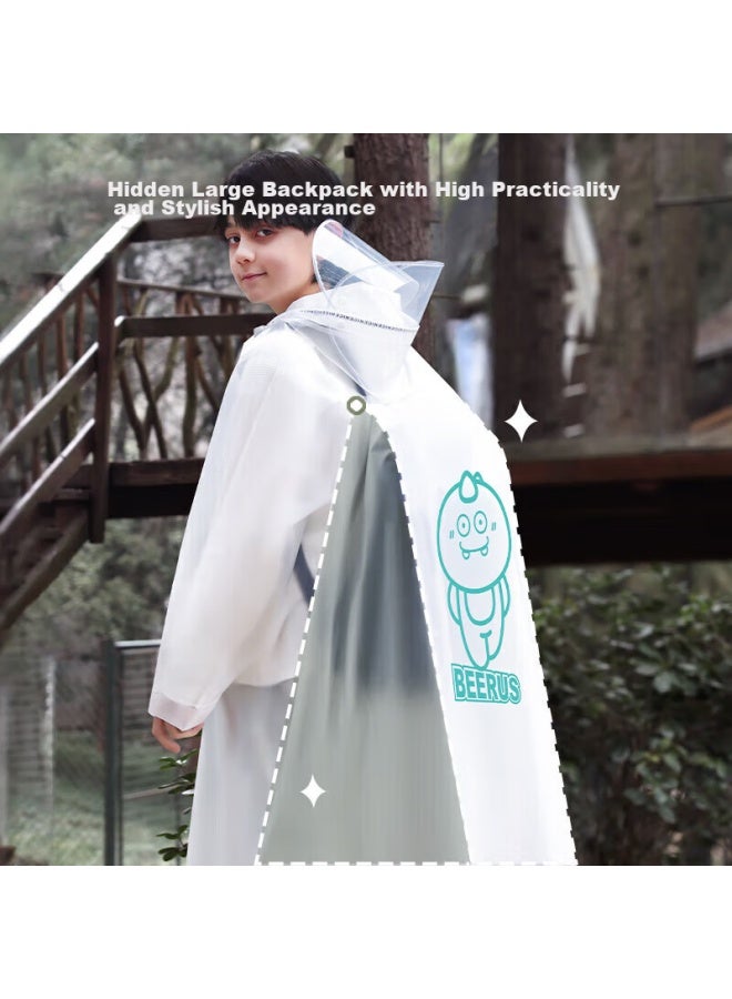 Moremerry Children's Raincoat For Boys And Girls, Students' School Rain Poncho With Backpack Space, Weiertu 5XL - Image 3
