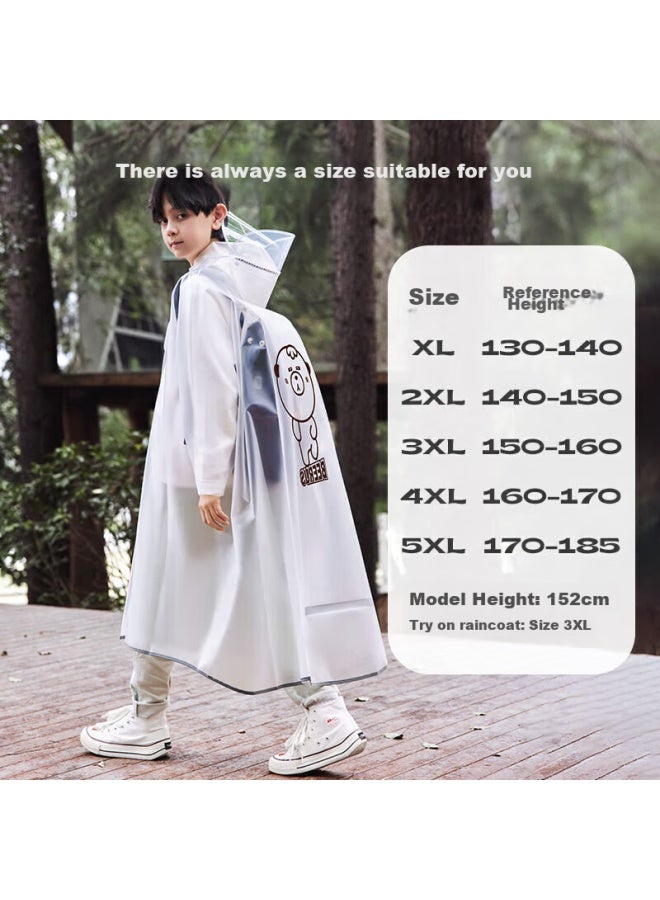 Moremerry Children's Raincoat For Boys And Girls, Students' School Rain Poncho With Backpack Space, Weiertu 5XL - Image 5