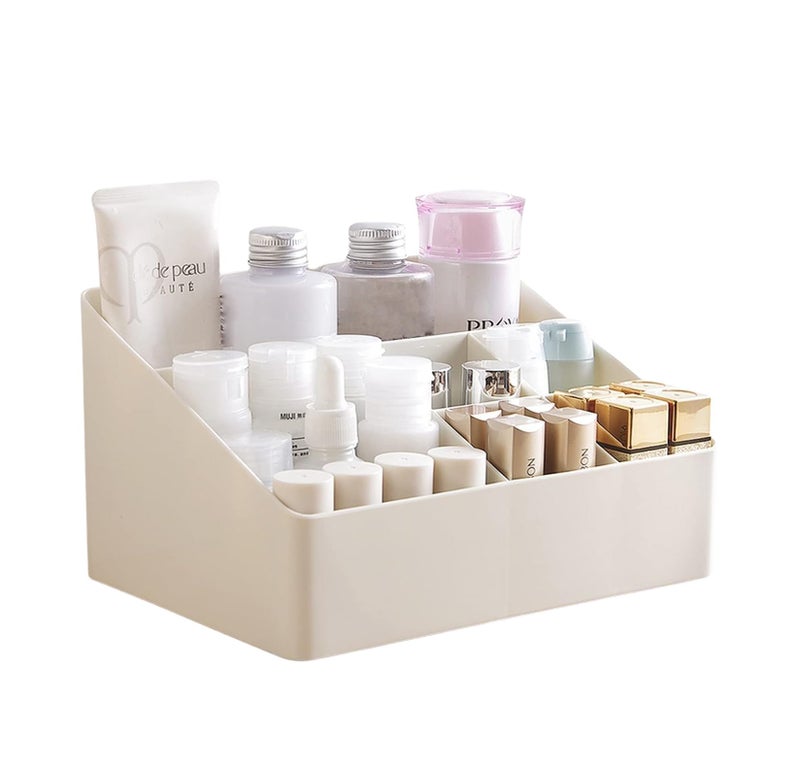 Xacton Cosmetic Organiser Storage Box I Plastic Makeup Lipstick Nail Polish,Brushes Storage Box I for Home,Office Bedroom I Skin Care Products for Dressing Table - Cosmetics,White - Image 4
