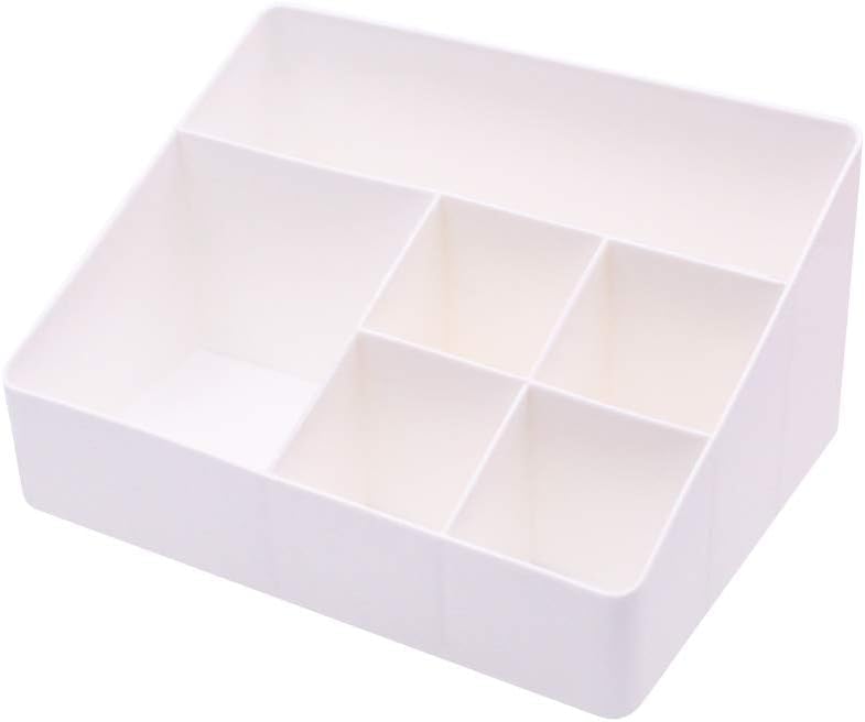 Xacton Cosmetic Organiser Storage Box I Plastic Makeup Lipstick Nail Polish,Brushes Storage Box I for Home,Office Bedroom I Skin Care Products for Dressing Table - Cosmetics,White - Image 5