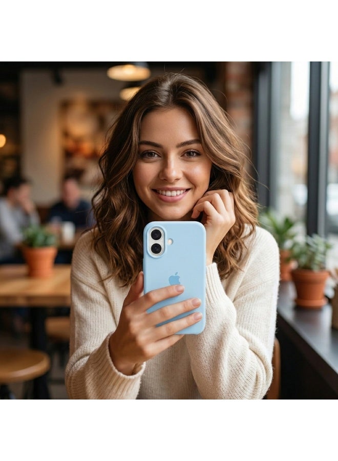 سيليكون غطاء حماية مغناطيسي فاخر لهاتف iPhone 17 أزرق سماوي متوافق مع سلسلة iPhone - مقاوم للصدمات، نحيف، ناعم الملمس مع دعم الشحن اللاسلكي المغناطيسي - Image 4