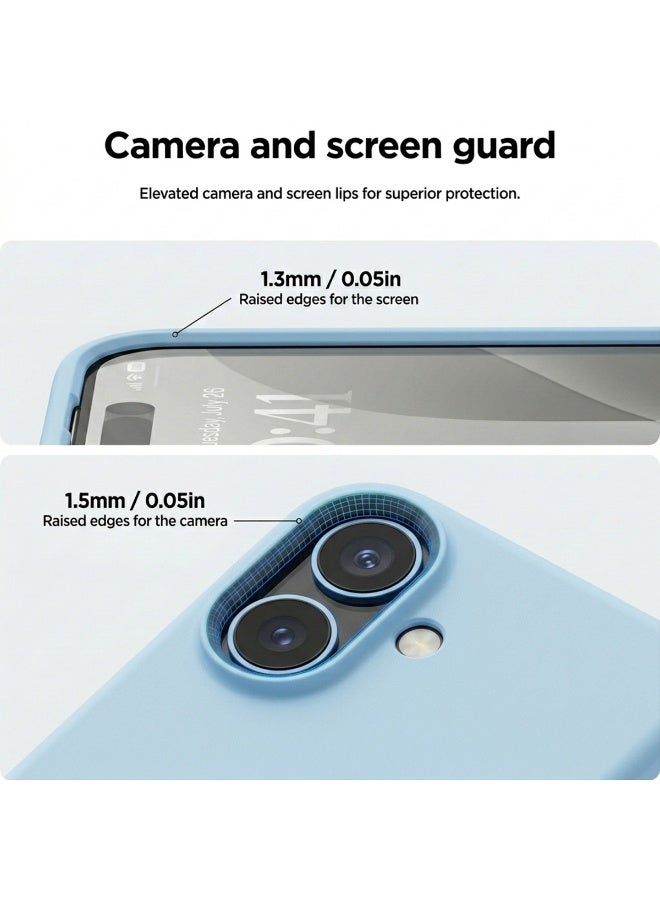 سيليكون غطاء حماية مغناطيسي فاخر لهاتف iPhone 17 أزرق سماوي متوافق مع سلسلة iPhone - مقاوم للصدمات، نحيف، ناعم الملمس مع دعم الشحن اللاسلكي المغناطيسي - Image 3