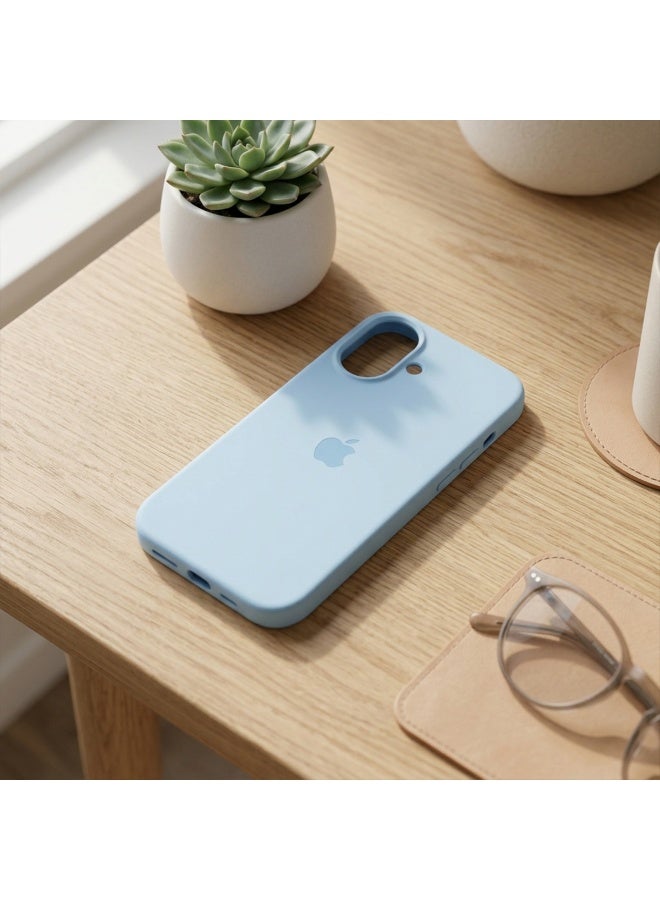 سيليكون غطاء حماية مغناطيسي فاخر لهاتف iPhone 17 أزرق سماوي متوافق مع سلسلة iPhone - مقاوم للصدمات، نحيف، ناعم الملمس مع دعم الشحن اللاسلكي المغناطيسي - Image 5