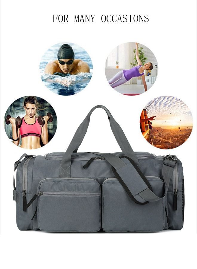 DUNISO Sports Gym Bag with Wet Pocket & Shoes Compartment Weekender Overnight HandBag for Travel Gym Yoga Travel Duffel Bag for Men and Women Lightweight - Image 3