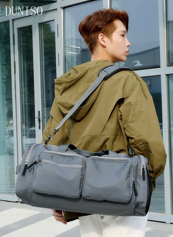 DUNISO Sports Gym Bag with Wet Pocket & Shoes Compartment Weekender Overnight HandBag for Travel Gym Yoga Travel Duffel Bag for Men and Women Lightweight - Image 1