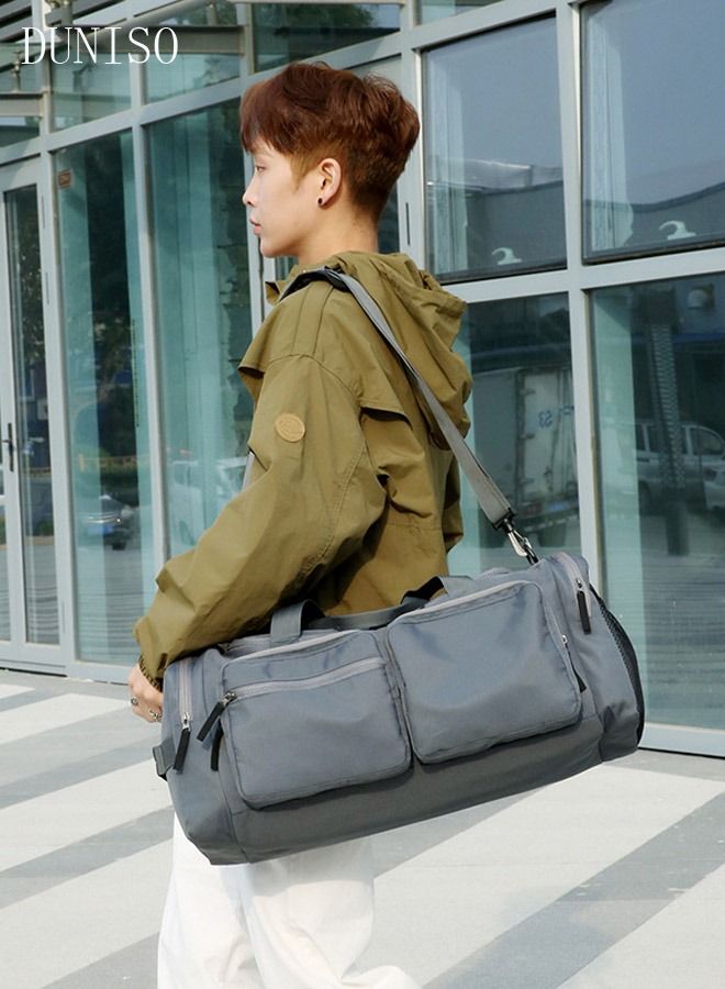 DUNISO Sports Gym Bag with Wet Pocket & Shoes Compartment Weekender Overnight HandBag for Travel Gym Yoga Travel Duffel Bag for Men and Women Lightweight - Image 5