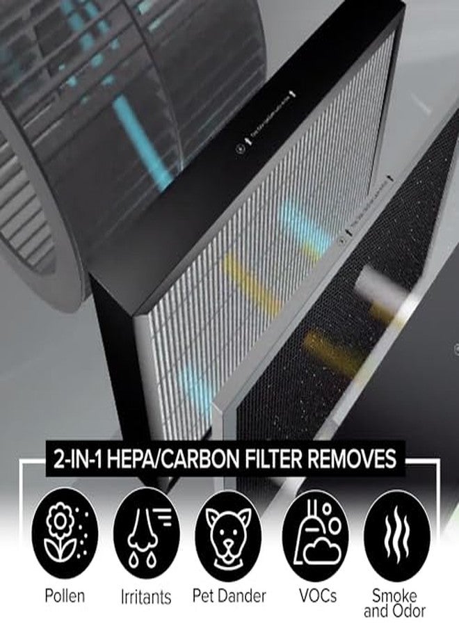 نيو ويف فلتر Nuwave OxyPure الأصلي البديل (عبوة واحدة) من نوع HEPA/الكربون، يزيل المهيجات والملوثات والروائح، منتج ومباع من قبل الشركة المصنعة الأصلية لطرازات OxyPure 47001 و47002 و47003 و47004 - Image 4