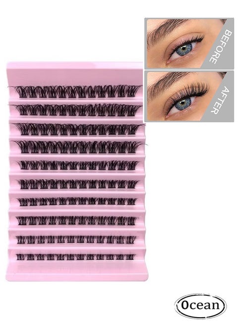False Lashes 120PCS Curl Fluffy Individual Lashes Natural Look DIY Lash Extensions Fluffy False Eyelashes Individual lash Clusters Reusable Eyelash Extensions 8-16mm, Eyelash Glue Bonding Black