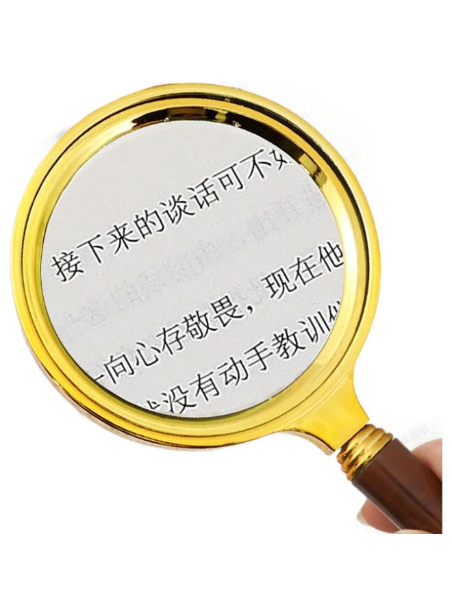JAJALIN Optical Handheld 3X Magnifying Glass, Imitation Rosewood, Reading Appreciation, Plastic Frame, Abs Handle, 80Mm Aperture - Image 3