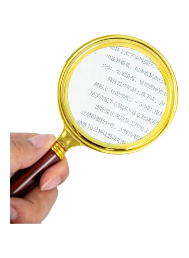 JAJALIN Optical Handheld 3X Magnifying Glass, Imitation Rosewood, Reading Appreciation, Plastic Frame, Abs Handle, 80Mm Aperture - Image 1